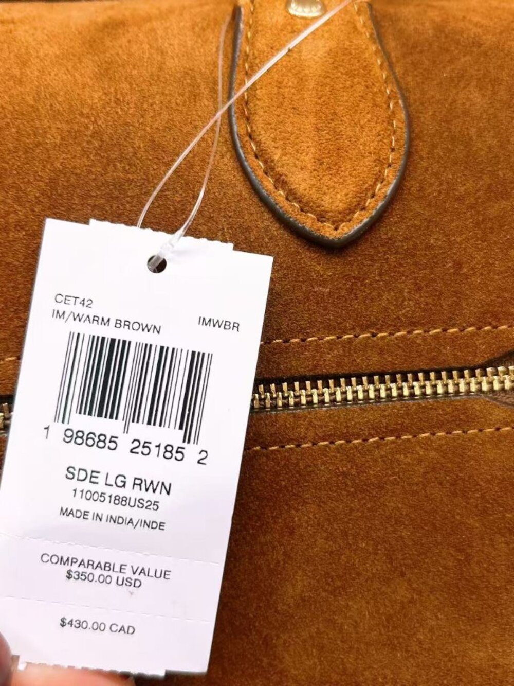 NWT Coach Rowan Large Satchel Bag CET42 suede - Picture 10 of 11